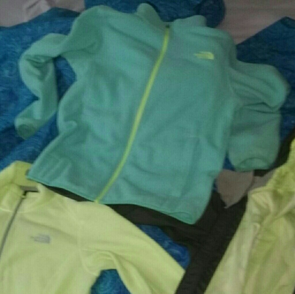 Girls North face Denali &NF Neon fleece